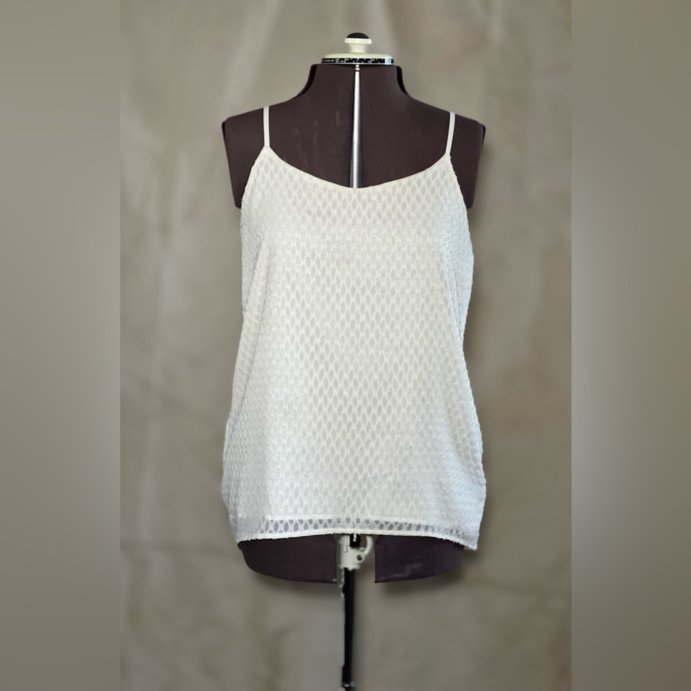 The Limited White sleeveless textured blouse